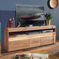 Wohnen Tv & Hifi-Möbel|Lowboards<Wildeiche Unterschrank für TV mit Beleuchtung - Acmida