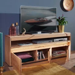 Wohnen Tv & Hifi-Möbel|Lowboards<Wildeiche Unterschrank für TV mit Beleuchtung - Acmida