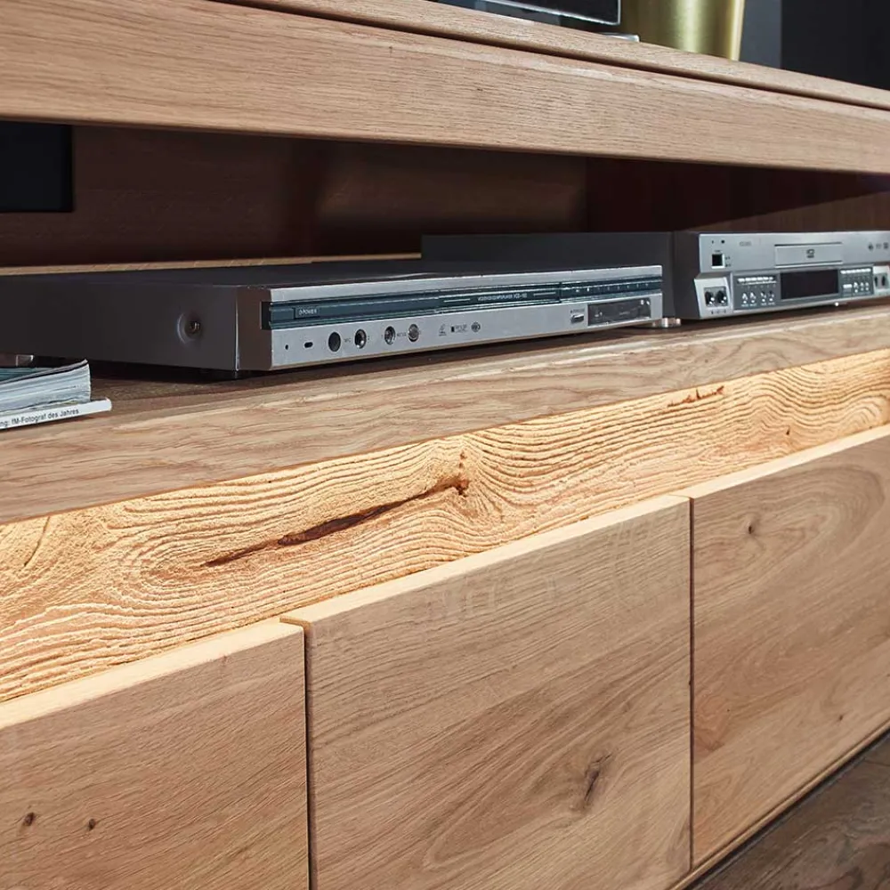 Wohnen Tv & Hifi-Möbel|Lowboards<Wildeiche Unterschrank für TV mit Beleuchtung - Acmida