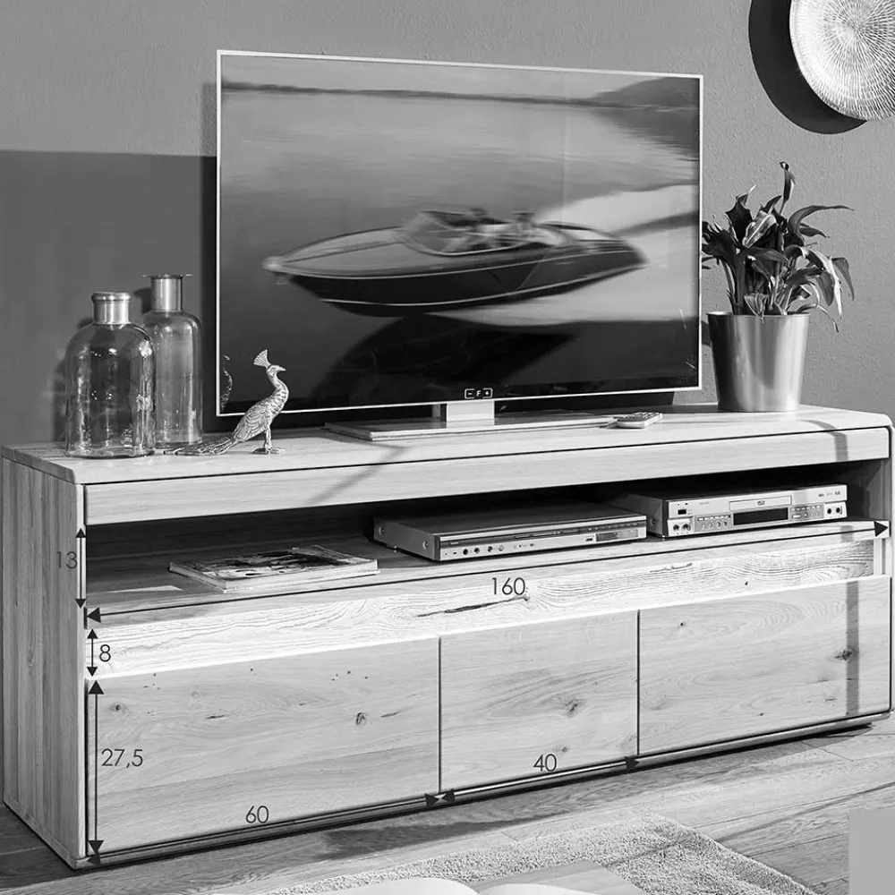 Wohnen Tv & Hifi-Möbel|Lowboards<Wildeiche Unterschrank für TV mit Beleuchtung - Acmida