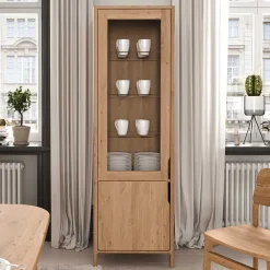 Wohnen Vitrinen<Wildeiche Vitrine in modernem Design - Laida