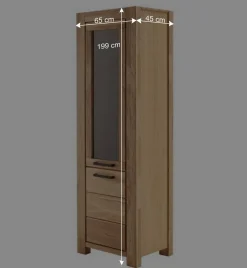 Wohnen Vitrinen<Wildeiche Vitrine teilmassiv - Sophia