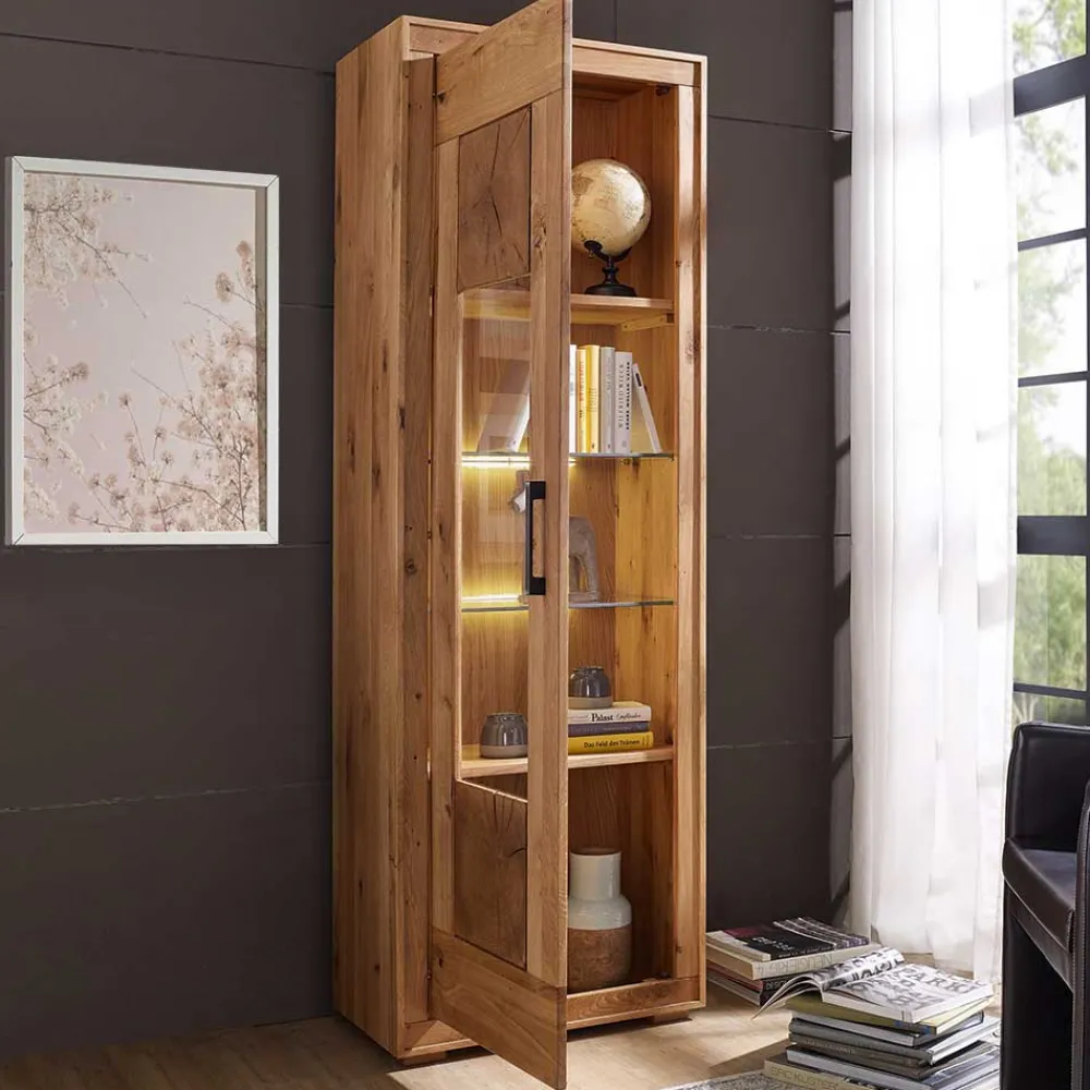Wohnen Vitrinen<Wildeiche Vitrine Troncon mit 201 cm Höhe