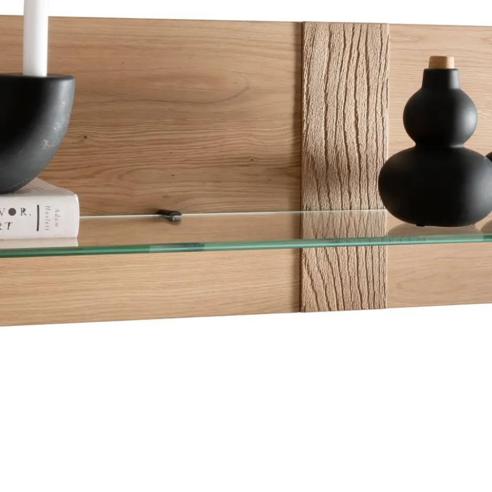 Wohnen Regale<Wildeiche Wandboard mit Glas-Ablage - Barrios