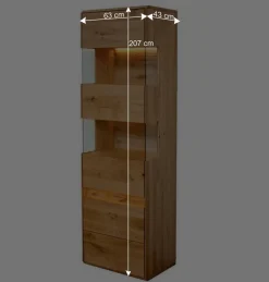 Wohnen Wohnwände<Wildeiche Wohnzimmer Möbel Wohnwand - Acmida (vierteilig)