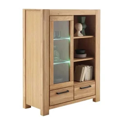 Wohnen Highboards|Vitrinen<Wildeiche Wohnzimmerschrank teilmassiv - Sophia