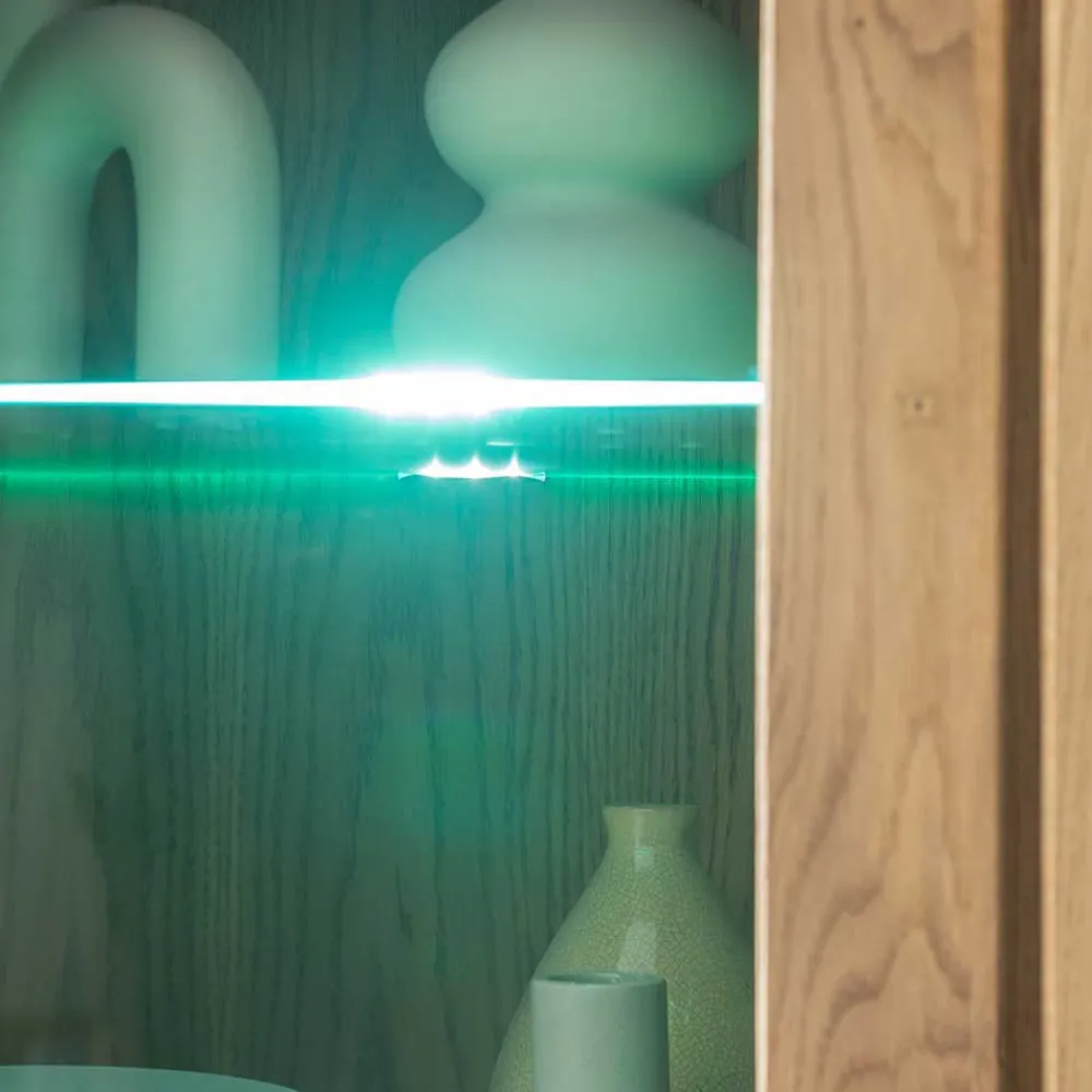 Wohnen Highboards|Vitrinen<Wildeiche Wohnzimmerschrank teilmassiv - Sophia