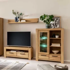 Wohnen Highboards|Vitrinen<Wildeiche Wohnzimmerschrank teilmassiv - Sophia