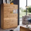 Wohnen Highboards<Wildeiche Wohnzimmerschrank mit Glas Einsatz - Acmida