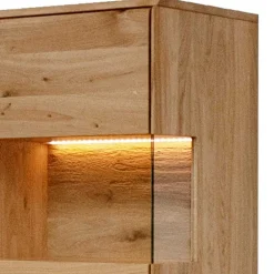 Wohnen Highboards<Wildeiche Wohnzimmerschrank mit Glas Einsatz - Acmida
