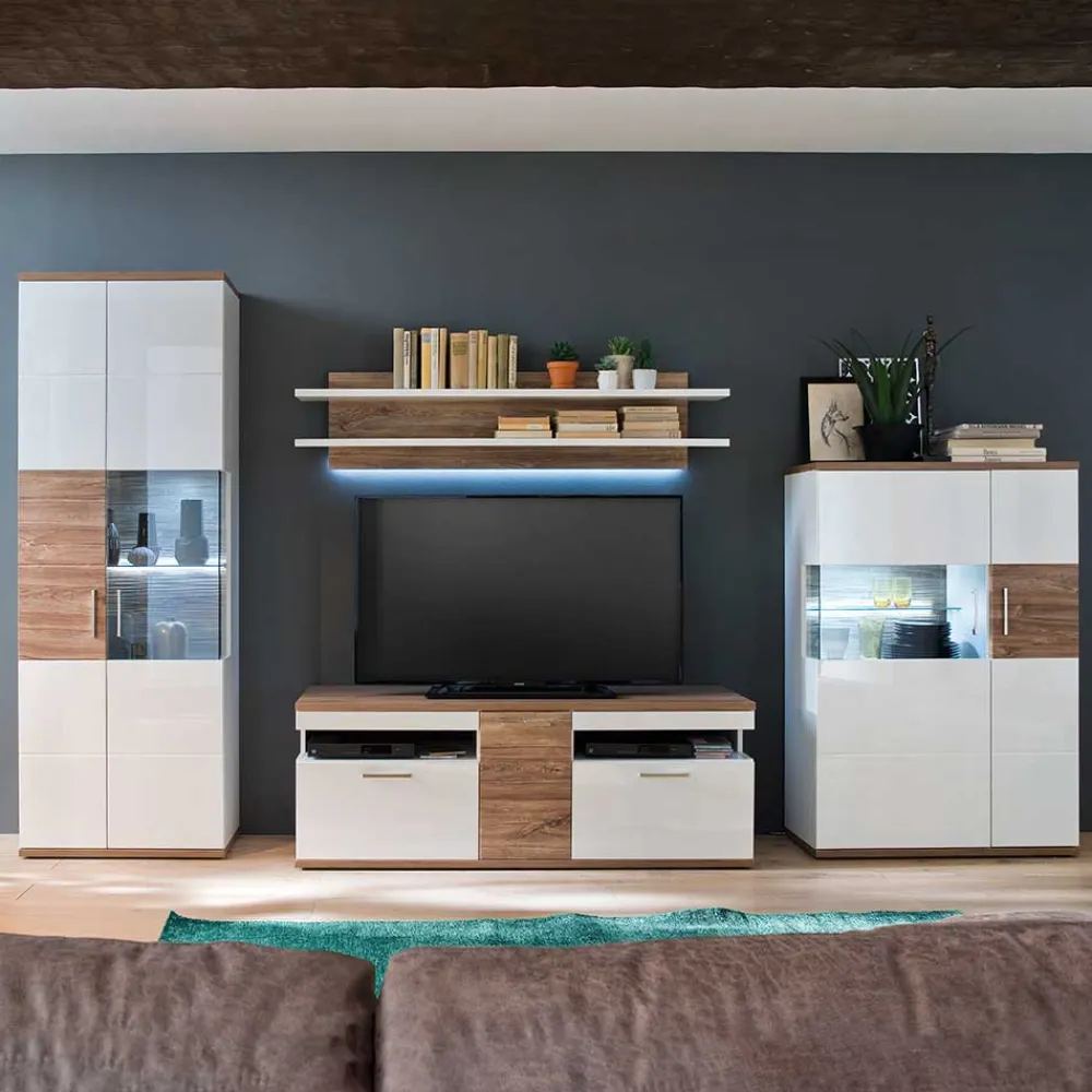Wohnen Wohnwände<Wohnkombination 330 cm breit - Icadro (vierteilig)