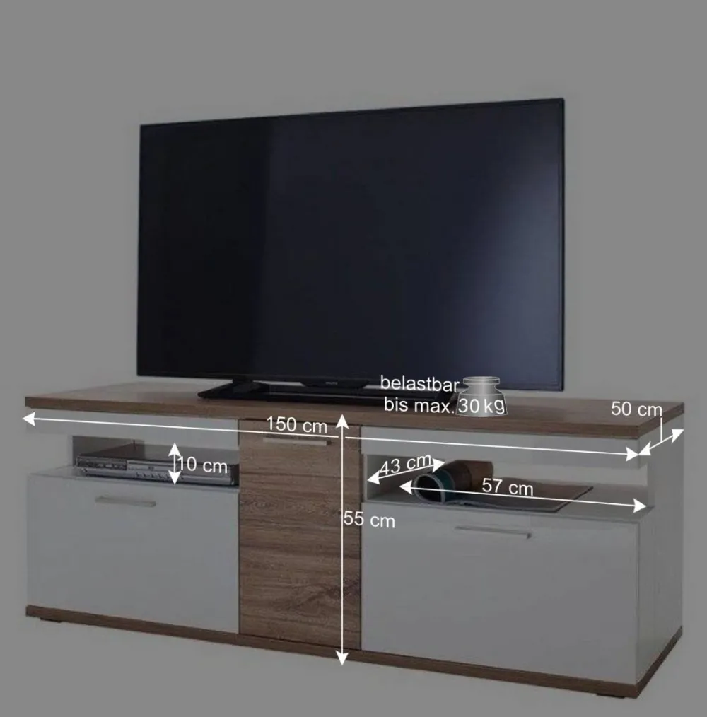 Wohnen Wohnwände<Wohnkombination 330 cm breit - Icadro (vierteilig)