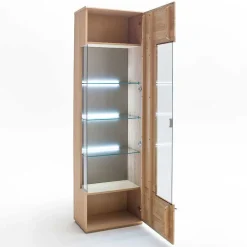 Wohnen Wohnwände<Wohnkombination in Eiche Bianco teilmassiv Pontros optional mit LED (vierteilig)