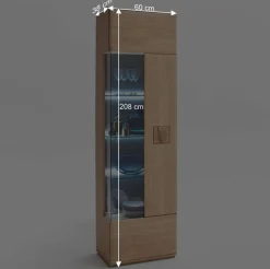 Wohnen Wohnwände<Wohnkombination in Eiche Bianco teilmassiv Pontros optional mit LED (vierteilig)