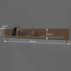 Wohnen Wohnwände<Wohnkombination in Eiche Bianco teilmassiv Pontros optional mit LED (vierteilig)