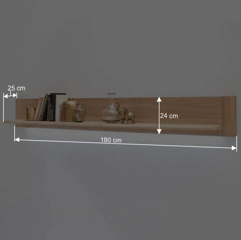 Wohnen Wohnwände<Wohnkombination in Eiche Bianco teilmassiv Pontros optional mit LED (vierteilig)