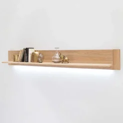 Wohnen Wohnwände<Wohnkombination in Eiche Bianco teilmassiv Pontros optional mit LED (vierteilig)