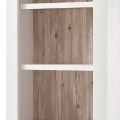 Wohnen Wohnwände<Wohnkombination mit TV Element im Landhaus Stil Nedita in Weiß Pinie (vierteilig)