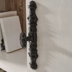 Wohnen Wohnwände<Wohnkombination mit TV Element im Landhaus Stil Nedita in Weiß Pinie (vierteilig)