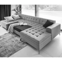 Wohnen Sofas<Wohnlandschaft in Taupe mit Bettfunktion - Anzarote