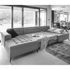 Wohnen Sofas<Wohnlandschaft in Taupe mit Bettfunktion - Anzarote