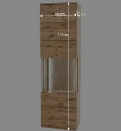 Wohnen Wohnwände<Wohnmöbel Set in Eiche Bianco - Crokas (vierteilig)