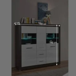 Wohnen Wohnwände<Wohnraum Schränke zweifarbig - Istensa (dreiteilig)