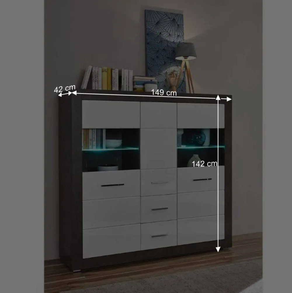 Wohnen Wohnwände<Wohnraum Schränke zweifarbig - Istensa (dreiteilig)
