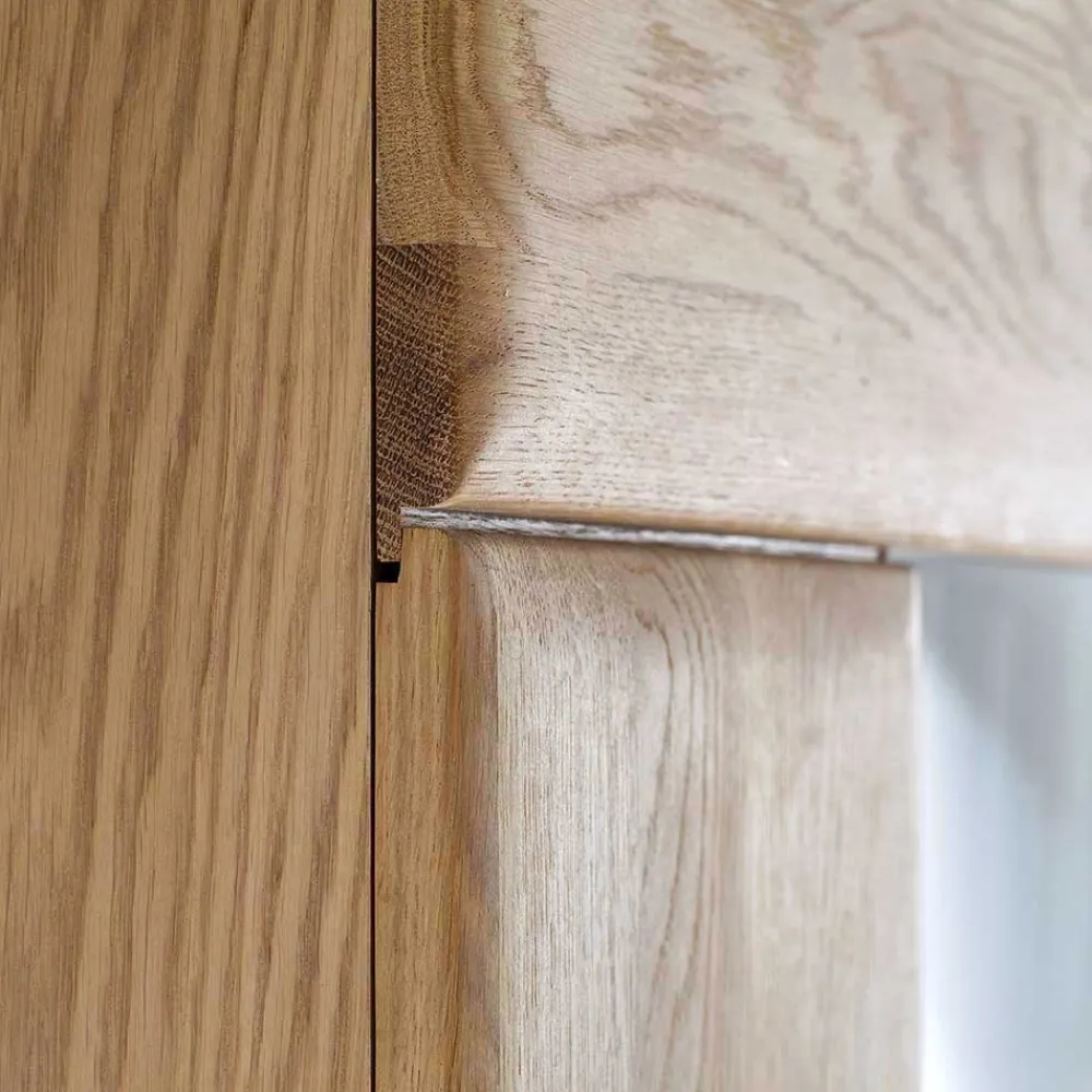 Wohnen Vitrinen<Wohnraum Vitrinenschrank Pontros in Eiche Bianco teilmassiv