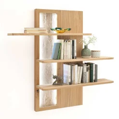 Wohnen Regale<Wohnraum Wandregal in Eiche Bianco - Crokas