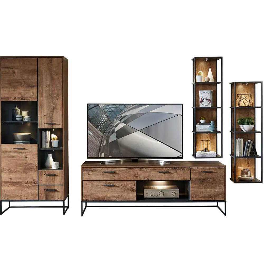 Wohnen Wohnwände<Wohnwand Designmöbel Set - Xindus (vierteilig)