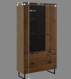 Wohnen Wohnwände<Wohnwand für Wohnzimmer Set - Flacona (dreiteilig)