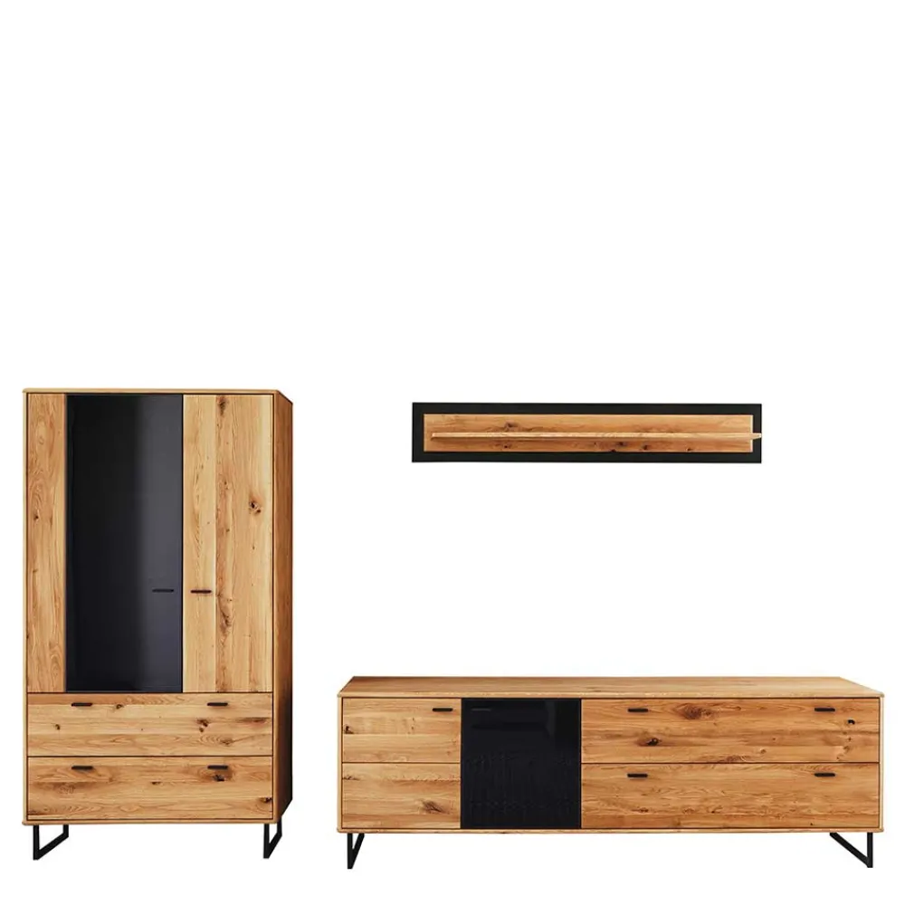 Wohnen Wohnwände<Wohnwand für Wohnzimmer Set - Flacona (dreiteilig)
