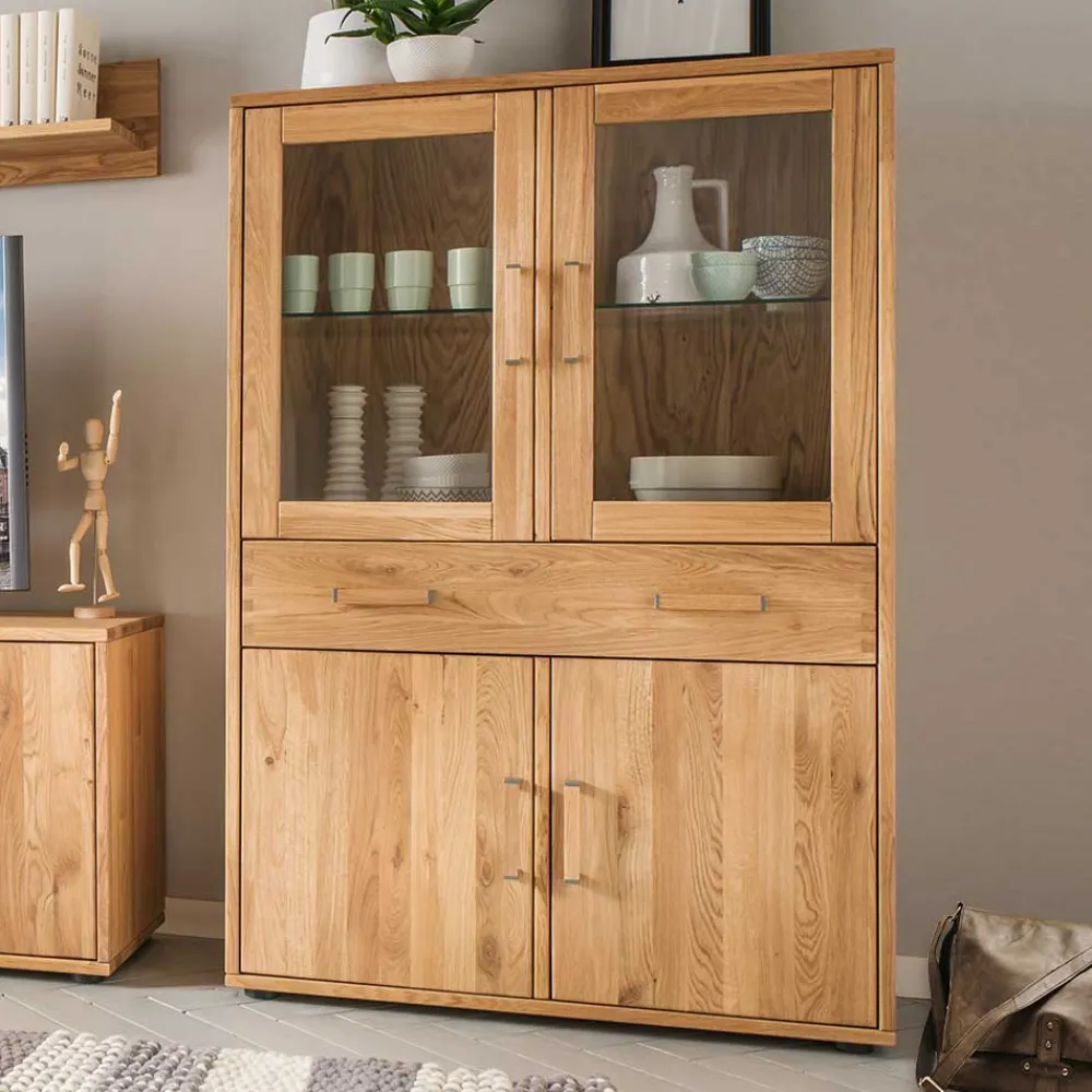 Wohnen Vitrinen|Schränke<Wohnwand Highboard aus Holz - Teano
