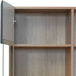 Wohnen Wohnwände<Wohnwand in Schwarz & Wildeiche - Kandu (fünfteilig)