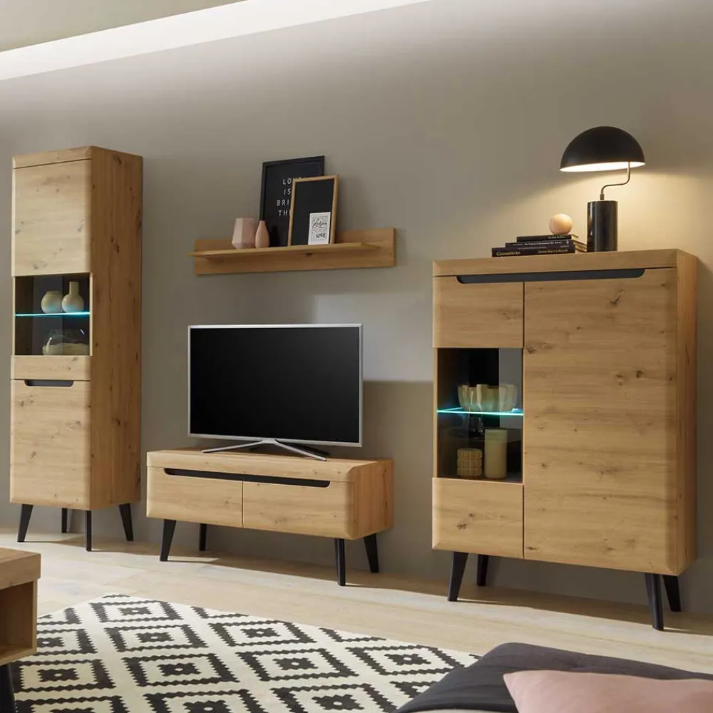 Wohnen Wohnwände<Wohnwand Möbelset Skandi Style - Olcian (vierteilig)