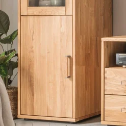 Wohnen Vitrinen|Schränke<Wohnwand Standvitrine aus Holz - Teano