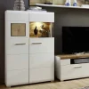 Wohnen Highboards<Wohnwand Vitrine in Weiß Eiche - Lisepio