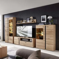 Wohnen Wohnwände<Wohnwandmöbel mit LED Beleuchtung - Mattadore (vierteilig)