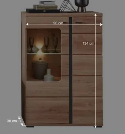 Wohnen Wohnwände<Wohnwandmöbel mit LED Beleuchtung - Mattadore (vierteilig)
