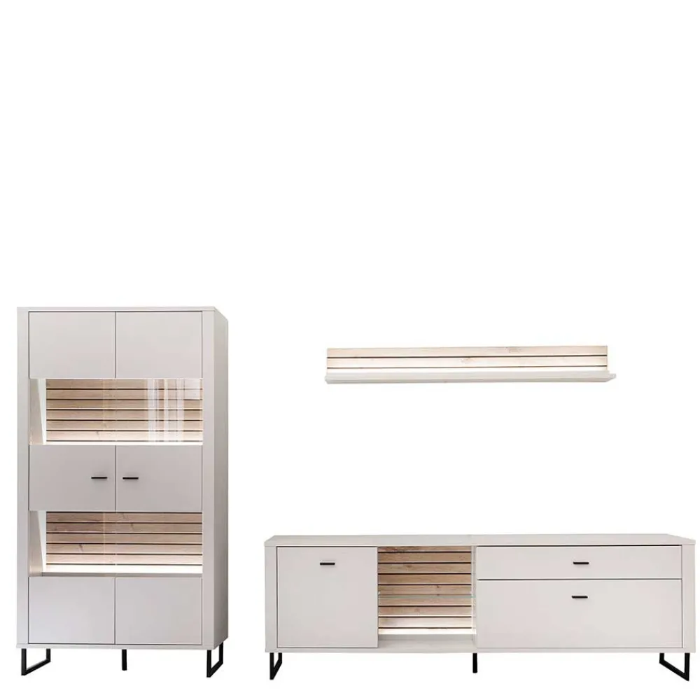 Wohnen Wohnwände<Wohnwandmöbel-Set modern - Varzino (dreiteilig)