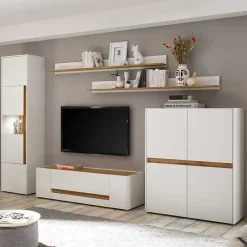 Wohnen Wohnwände<Wohnzimmer Anbauwand 340 cm breit - Nonessia (fünfteilig)
