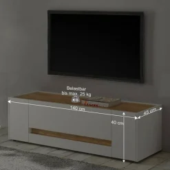 Wohnen Wohnwände<Wohnzimmer Anbauwand 340 cm breit - Nonessia (fünfteilig)