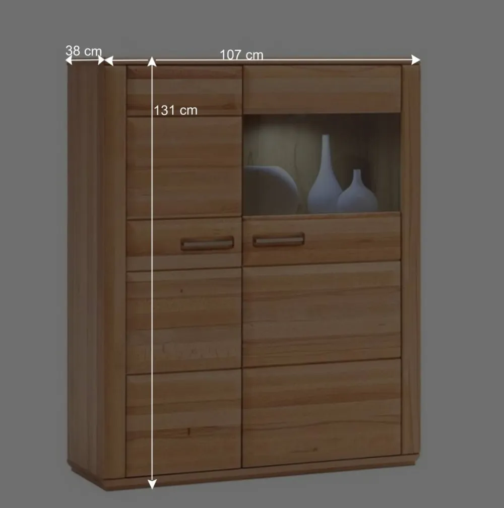 Wohnen Wohnwände<Wohnzimmer Anbauwand Athias aus Kernbuche (dreiteilig)