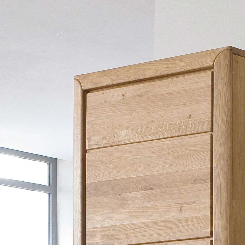 Wohnen Wohnwände<Wohnzimmer Anbauwand Croconia aus Wildeiche Massivholz (dreiteilig)