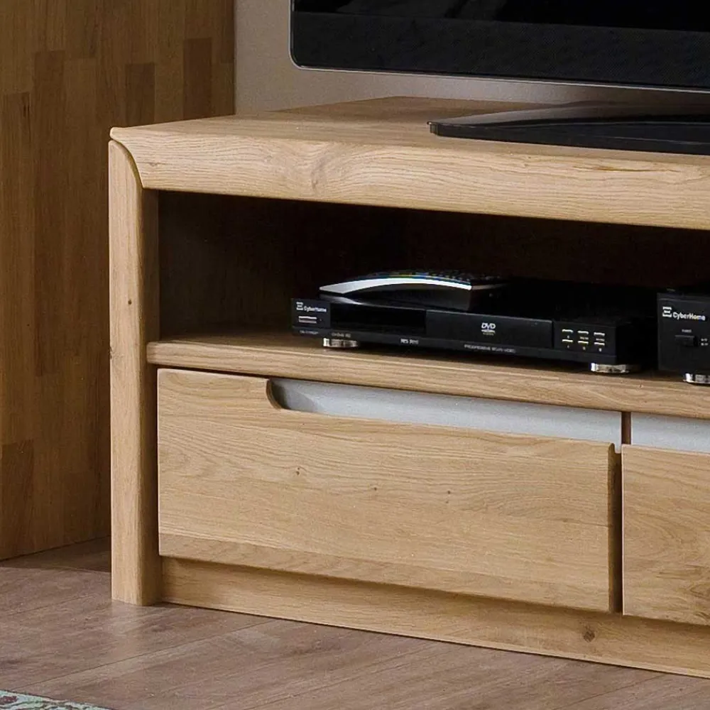 Wohnen Wohnwände<Wohnzimmer Anbauwand Croconia aus Wildeiche Massivholz (dreiteilig)