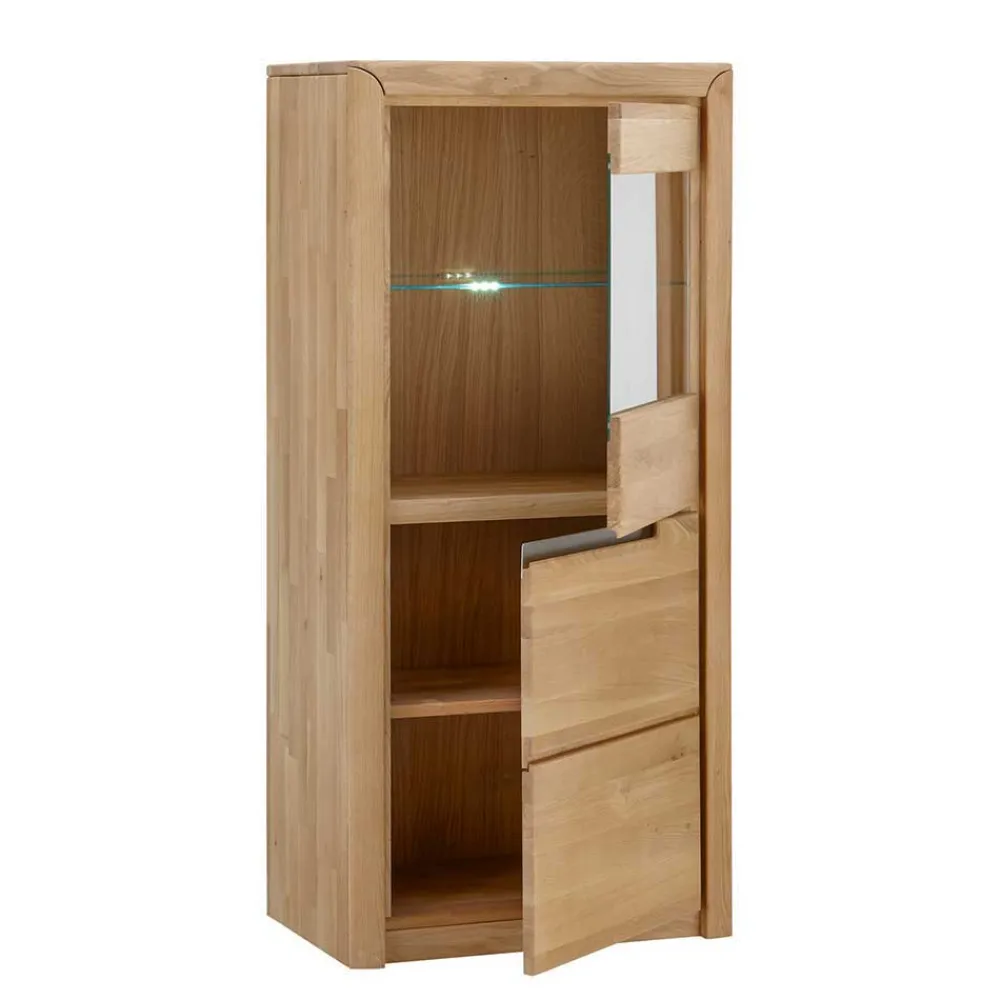 Wohnen Wohnwände<Wohnzimmer Anbauwand Croconia aus Wildeiche Massivholz (dreiteilig)