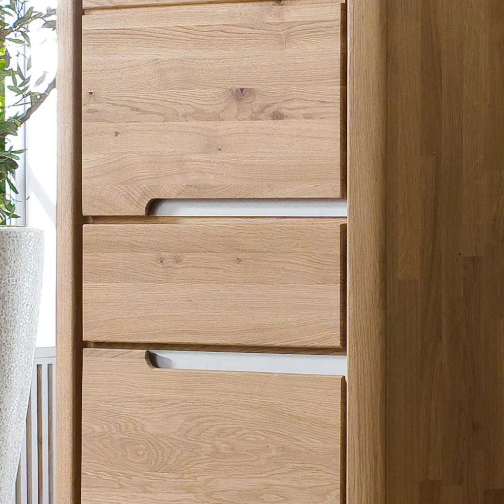 Wohnen Wohnwände<Wohnzimmer Anbauwand Croconia aus Wildeiche Massivholz (dreiteilig)