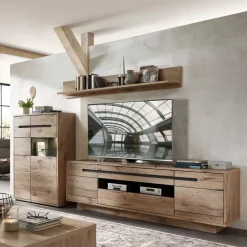 Wohnen Wohnwände<Wohnzimmer Anbauwand Holz Look - Zelio (dreiteilig)