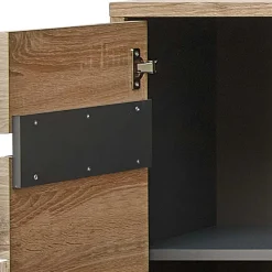 Wohnen Wohnwände<Wohnzimmer Anbauwand Holz Look - Zelio (dreiteilig)